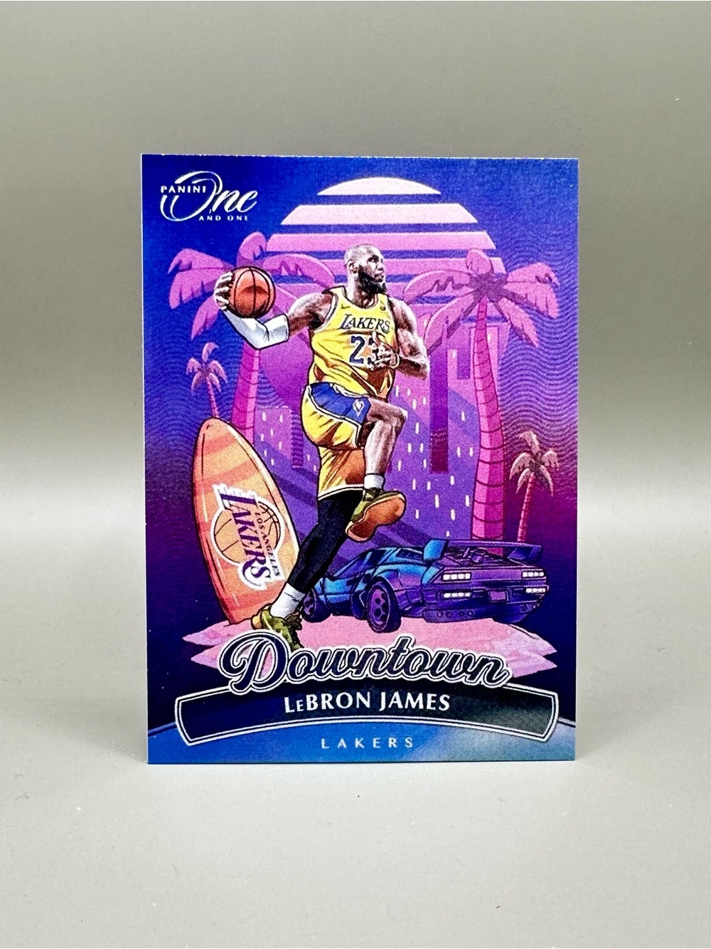 LeBron James 2023/24 Panini Downtown #17 Novelty Basketball Card. Lakers.